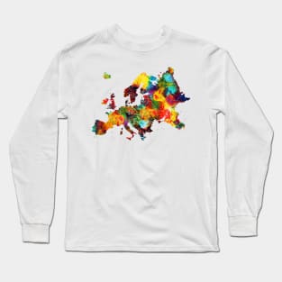 Map of Europe Long Sleeve T-Shirt